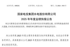 電投水電：2025年歸母凈利潤5.32億元，同比下降34.07%