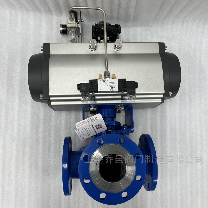 双电磁阀控制气动保温三通沥青阀