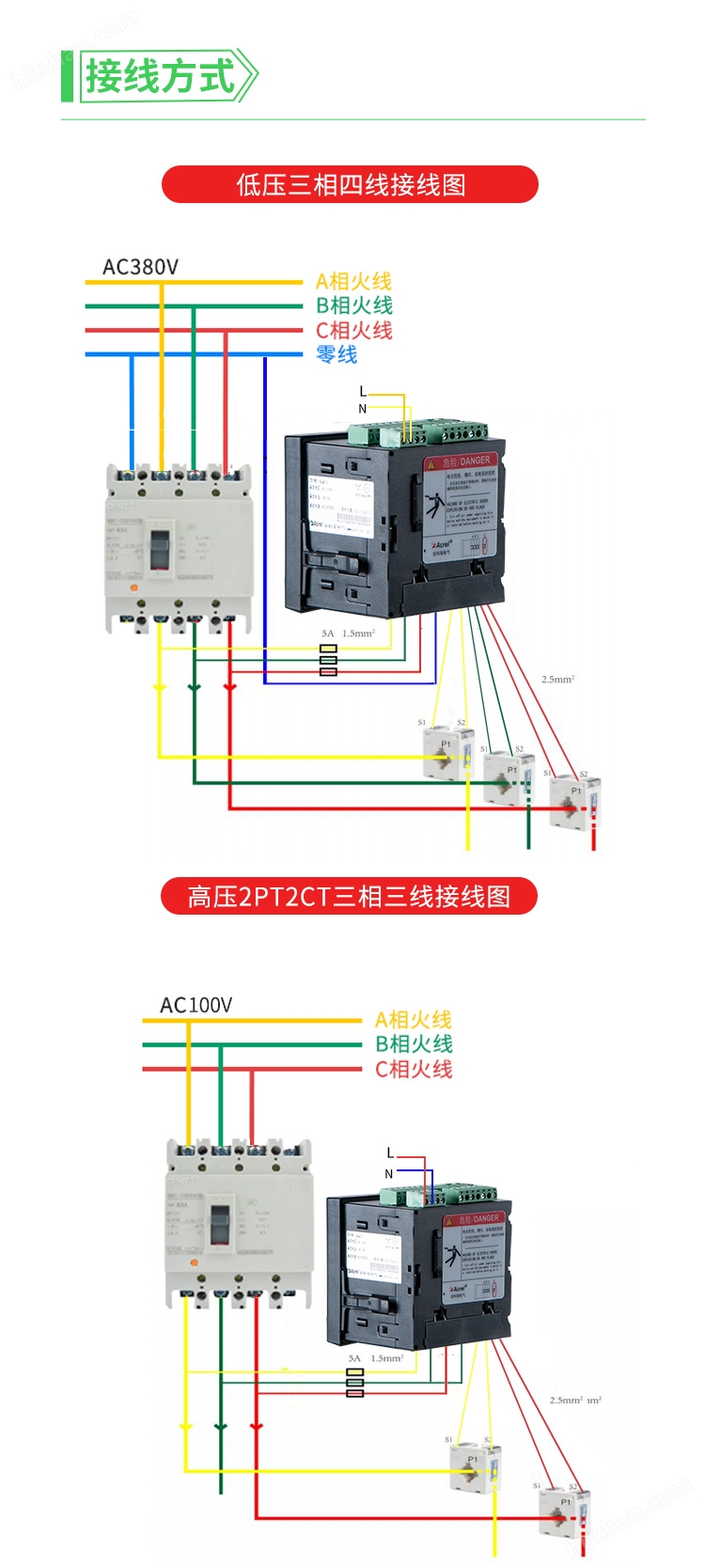 RJ45网线接口电表 ModbusTCP协议电表
